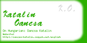 katalin oancsa business card